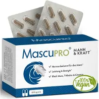 MascuPRO Mann & Kraft | Hormon Balance Energie schwarzes Maca Aminosäuren 60 St Kapseln