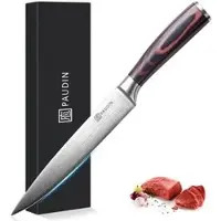 Paudin Fleischmesser Universal Classic N9, 20 cm Edelstahlklinge mit glattem Schliff und Pakkaholzgriff
