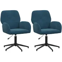 vidaXL Bürostühle 2 Stk. 54 x 55 x 90 cm Blau Samt