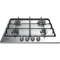 Whirlpool TKRL 650 IX, Edelstahl, Integriert, 58 cm, Gaskochfeld, Edelstahl, 4 Zone(n)