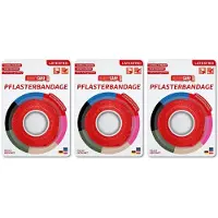BuddyCare Pflasterbandage latexfrei MED rot x3 3x1 St Bandage(s)