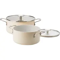KitchenAid - Coloured Aluminum Casserole with Lid - Almond Cream - 24 cm
