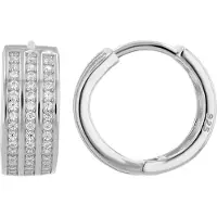 Adelia´s Paar Creolen "Ohrringe – Creole aus 925 Silber mit Zirkonia" Schöne Geschenkidee zum Geburtstag