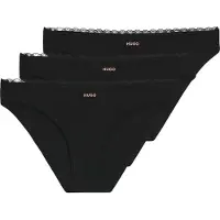 HUGO Slip UNDERWEAR "TRIPLET MICRO", Damen, Gr. M, 3 Stk., Jersey, schwarz (schwarz 001), Jersey, Obermaterial: 85% Polyamid, 15% Elasthan, körpernah, Unterhosen Slip, mit Spitzenbesatz