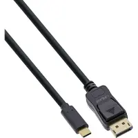InLine USB Display Kabel, USB Typ-C Stecker zu DisplayPort Stecker (DP Alt Mode), 4K2K, schwarz, 2m