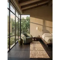KADIMA DESIGN Läufer geometrisch Senfgelb 80 x 300 cm - ARLEN