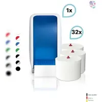 Blanc HYGIENIC SET: 1x Toilettenpapierspender Doppelrollen Blanc Cosmos + 32 Toilettenpapierrollen Long Life 3L - PRODUKTSET