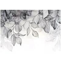 WALLARENA Fototapete Blätter in Grau | Gr.: 200 x 140 cm