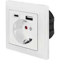 Logilink PA0262, CEE 7/3 + USB, CEE 7/3, 3P, Wand, Weiblich, Weiblich