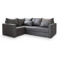 Masseno Ecksofa LIRENO L-S mit Schlaffunktion L-Form, Sofa mit Bettkasten, Wohnzimmersofa, Couch, Soffa, Bettsofa, Couchgarnitur- Grau, PAROS 06