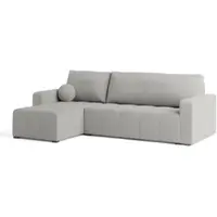 Masseno Ecksofa VOLIRA mit Schlaffunktion L-Form, Sofa mit Bettkasten, Wohnzimmersofa, Couch, Soffa, Bettsofa, Couchgarnitur- Hellgrau, QUELLE 83
