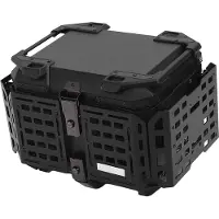 Gistuch 45L Motorrad-Topcase mit Sicherheitsschloss, wasserdichte Aluminiumlegierung, Schnellverschluss-Kofferraumbox für Helmgepäck, Schwarz