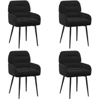 vidaXL Esszimmerstühle 4 pcs Samt Schwarz 59 x 59,5 x 90 cm