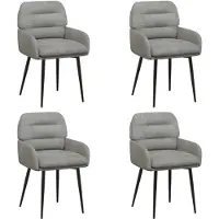 vidaXL Esszimmerstühle 4 pcs Samt Hellgrau 59 x 59,5 x 90 cm