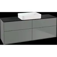 Villeroy & Boch V&B Waschtischunterschrank Wandbeleuchtung Finion 160x60,3x50,1cm, Gl. bla m, Oli. m Lac