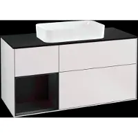 Villeroy & Boch V&B Waschtischunterschrank Wandbeleuchtung Finion 120cm, Pl b m, Rg l bla m Lac, wh. m Lac