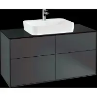 Villeroy & Boch V&B Waschtischunterschrank Wandbeleuchtung Finion 120x60,3cm, Abd.-Pl. bla m, md bl. m Lac