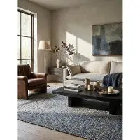 KADIMA DESIGN Wollteppich Flachgewebe Blau 160 x 230 cm - OTLEY