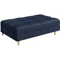S-Style Möbel HOCKER Lorine Mikrofaser Dunkelblau