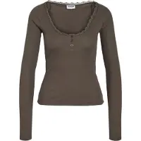 Noisy May Oberteil mit langen Ärmeln in Chocolate Brown1 | Gr.: M
