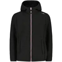 CMP - Girl's Jacket Fix Hood Bonded Knitted w. Fur - Fleecejacke Gr 104 schwarz