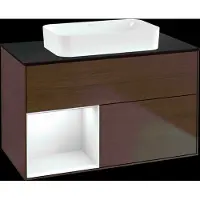 Villeroy & Boch V&B Waschtischunterschrank Wandbeleuchtung Finion 100x60,3 cm, Reg li glo wh. Lac, wal ven