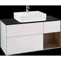 Villeroy & Boch V&B Waschtischunterschrank Wandbeleuchtung Finion 120cm, Pl b m, Reg re wal ven, wh. m Lac
