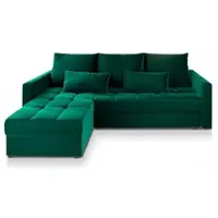 Masseno Ecksofa KOS PIK mit Schlaffunktion L-Form, Sofa mit Bettkasten, Wohnzimmersofa, Couch, Soffa, Bettsofa, Couchgarnitur- Grün, KRONOS 19