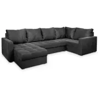 Masseno Ecksofa LORIVO R-S mit Schlaffunktion U-Form, Sofa mit Bettkasten, Wohnzimmersofa, Couch, Soffa, Bettsofa, Couchgarnitur- Grau, PAROS 06