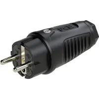 PC Electric Stecker Schutzkontaktstecker Vollgummi 2xErdung IP44 0522-ss