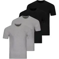 Ragman Unterhemd / Shirt Kurzarm Basic in Schwarz / grau | Gr.: 4XL