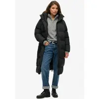 Superdry Steppjacke "Longline Hooded Puffer Jacket" Oversize-Passform, mit Reißverschluss, aus Polyester, pflegeleicht