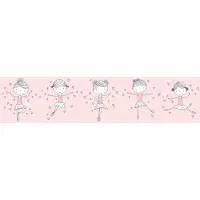 A.S. Création Bordüre "Dancing Ballerina" Motiv abstrakt naturalistisch glatt Tapete Kinder Borte Wohnzimmer Schlafzimmer Küche modern Design Optik