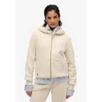 Superdry für Damen. W2012422A Hoodie mit Kapuze und Reißverschluss Essential Logo beige (L), Lässig, Baumwolle