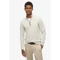 Superdry für Herren. M6110690A Essentials Pullover mit halbem Reißverschluss grau (3XL), Lässig, Baumwolle
