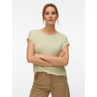 Vero Moda T-Shirt "VMAVA PLAIN SS TOP JRS NOOS" Materialmix, regular fit