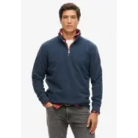 Superdry für Herren. M2013750A Sweatshirt mit Bäckerkragen und Logo Essential Navy (XXL), Lässig, Baumwolle, Marine