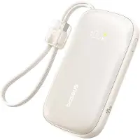 Baseus Powerbank EnerFill FC21 Qpow 3 Ultra, 10000 mAh, 45 W, mit digitaler Anzeige, abnehmbares USB-C-Lightning-Kabel, Titan-Farbe