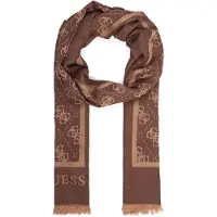 GUESS Damen Schals Jacquard Scarf 70x180 - Camel - Größe ONESIZE