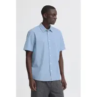 Blend Kurzarmhemd "BHABAN SHIRT PP NOOS" aus Baumwollmischung, mit Leinenoptik, Regular Fit, pflegeleicht