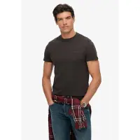 Superdry Rundhalsshirt "ESSENTIAL LOGO EMB TEE" aus Baumwolle und Single Jersey, Slim Fit, Kurzarm, hüftlang