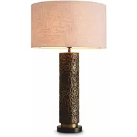 Casa Padrino Luxus Tischleuchte Bronze / Messing / Schwarz / Creme H. 76 cm