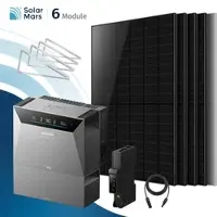 SolarMars Anker SOLIX Solarbank 4 E5000 Pro Balkonkraftwerk Speicher mit 500W Solarmodul Set - 3000Wp ‚Äì 6 Module / 1x BP2700 / Flachdach/Garten/Wand
