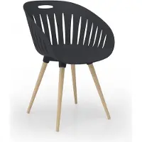 Topstar Outdoor-Stuhl T2023, 2 Stück, ergonomische Kunststoffschale, Füße ein- und ausdrehbar, anthrazit
