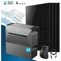SolarMars Anker SOLIX Solarbank 3 E2700 Pro Balkonkraftwerk Speicher mit 500Wp Solarmodul und MC4 Solarkabel Set - 2000Wp ‚Äì 4 Module üî• / 3x BP2700 / Flachdach/Garten/Wand