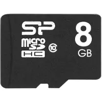 Silicon Power SP008GBSTH010V10SP, 8 GB, MicroSDHC, Klasse 10, Schwarz