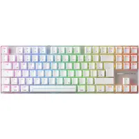 Cherry MX 8.2 Pro TMR Wireless, Verkabelt & Kabellos, USB + RF Wireless + Bluetooth, Magnetic-mechanical key switch, QWERTZ, RGB-LED, Silber, Weiß