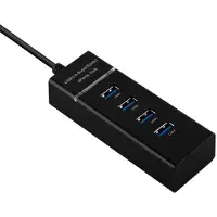 Cadorabo 4-Port USB 3.0 Multischnittstelle Plug&Play USB 3.0 Anschluss USB-C Ladeanschluss für Laptops Schwarz