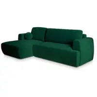 Masseno Ecksofa SENTI K L-S mit Schlaffunktion L-Form, Sofa mit Bettkasten, Wohnzimmersofa, Couch, Soffa, Bettsofa, Couchgarnitur- Grün, KRONOS 19
