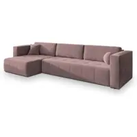 Masseno Ecksofa OLVERA mit Schlaffunktion L-Form, Sofa mit Bettkasten, Wohnzimmersofa, Couch, Soffa, Bettsofa, Couchgarnitur- Rosa, KRONOS 27